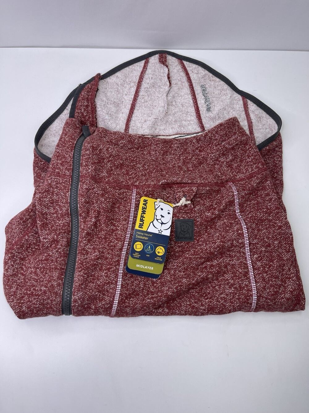 RUFFWEAR Hemp Hound Dog Sweater Fleece Cold Weather Midlayer - Large / NWT